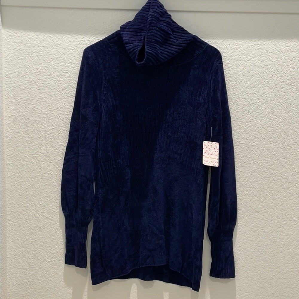 Cozy Navy Blue Turtleneck Sweater